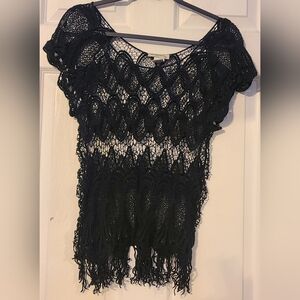 Y2K black knitted fairy grunge top by vivid importers of NY Sz M